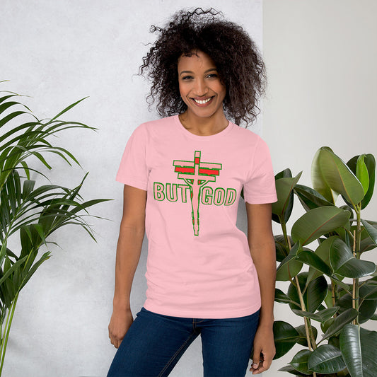 BUT GOD PINK GREEN Short-Sleeve Unisex T-Shirt